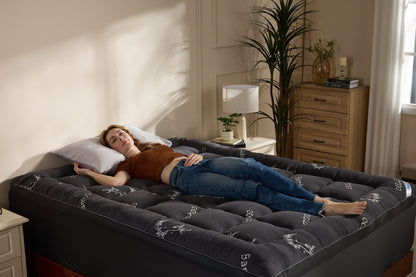 Surmatelas rafraîchissant en bambou avec double couche de mousse à mémoire de forme de 10 cm